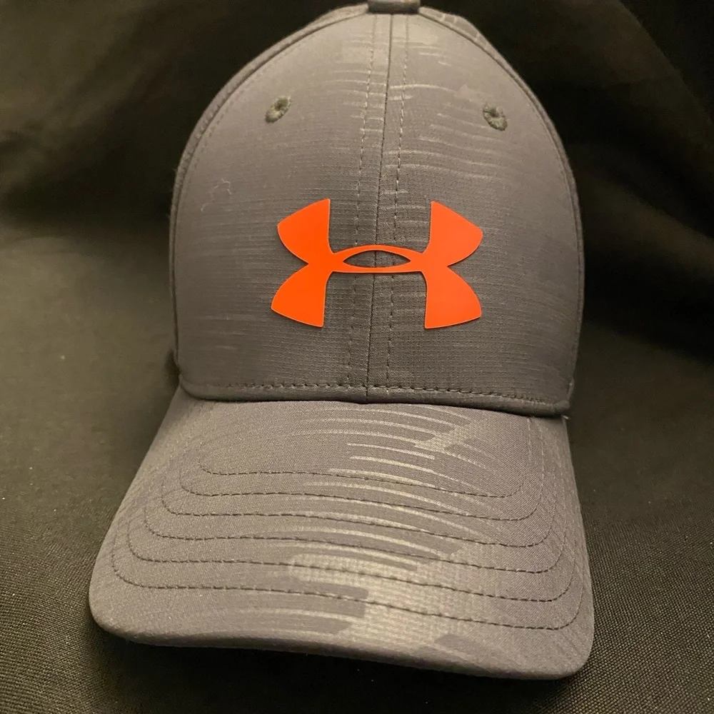Under Armour-Youth (Small/Medium), Hat-Fitted Stretch‎ Back - Grey/Orange